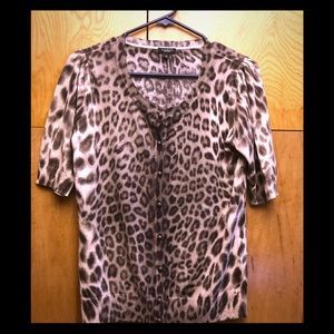 Ladies short sleeve cardigan sweater